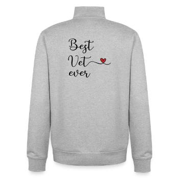 Veterinarian - Unisex Organic Zip Sweatshirt by Stanley/Stella - heather grey - Back - AI Model Male 185 light (185cm)