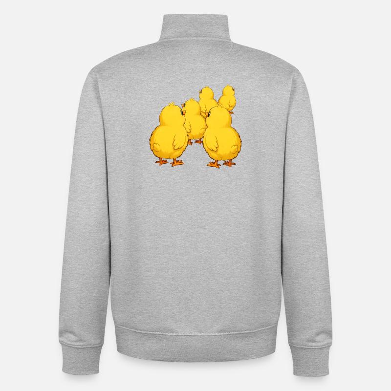 chick - Unisex Organic Zip Sweatshirt by Stanley/Stella - heather grey