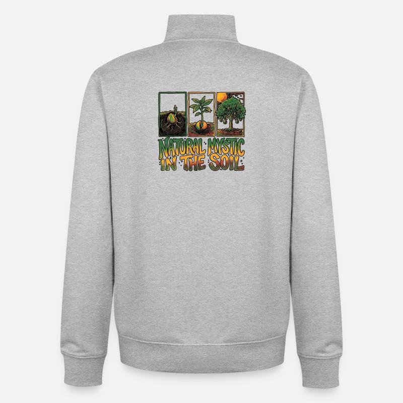 Mystic Reggae Soil - Sweat zippé unisexe en coton bio Stanley/Stella - gris chiné