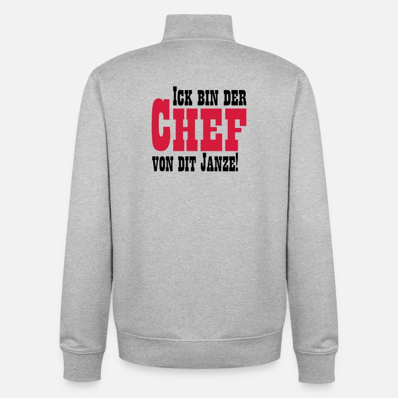 Chef von dit janze - Unisex Organic Zip Sweatshirt von Stanley/Stella - Grau meliert