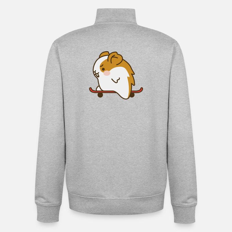 Hamster - Sweat zippé unisexe en coton bio Stanley/Stella - gris chiné