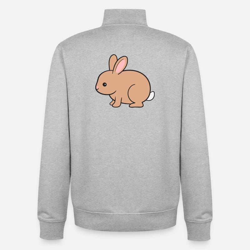 Rabbit Rabbit - Unisex Organic Zip Sweatshirt by Stanley/Stella - heather grey