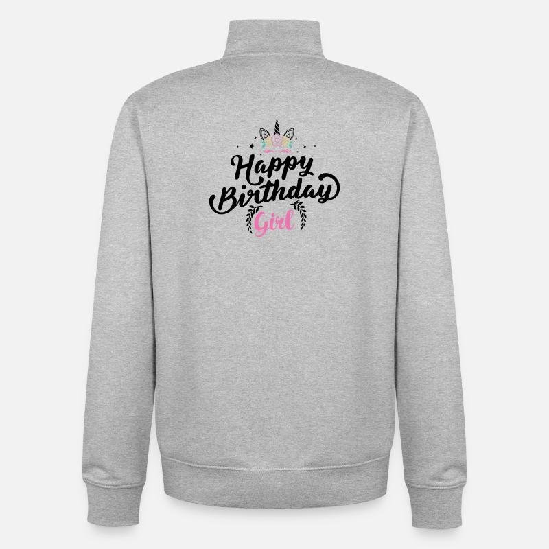 Blumenkrone Mädchen Typografie - Unisex Organic Zip Sweatshirt von Stanley/Stella - Grau meliert