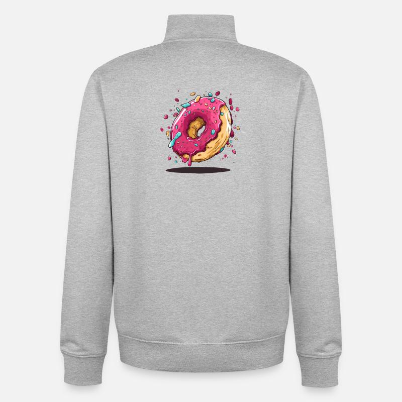 Donut Design - Unisex Organic Zip Sweatshirt von Stanley/Stella - Grau meliert