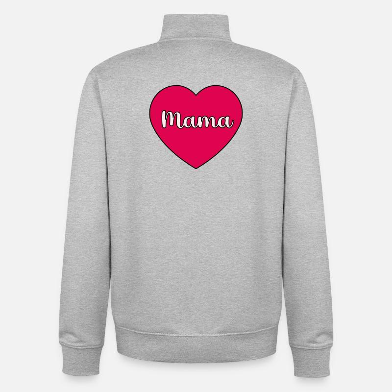 cœur de maman - Sweat zippé unisexe en coton bio Stanley/Stella - gris chiné