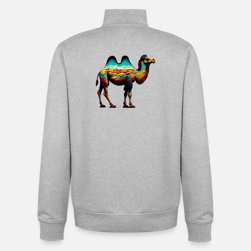 Kamel - Unisex Organic Zip Sweatshirt von Stanley/Stella - Grau meliert