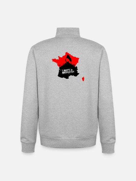 Freedom to protest - Unisex Organic Zip Sweatshirt by Stanley/Stella - heather grey