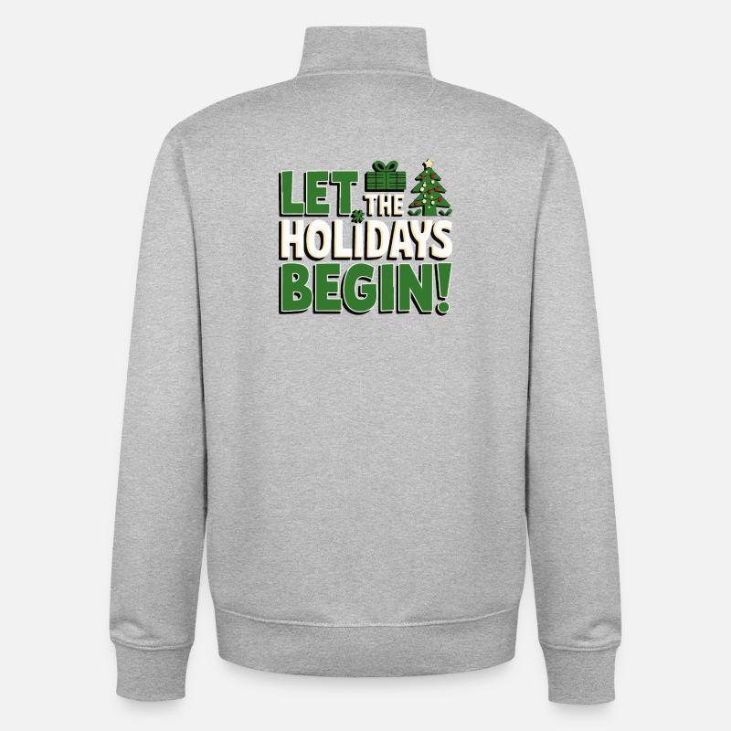 Que les vacances commencent - Sweat zippé unisexe en coton bio Stanley/Stella - gris chiné