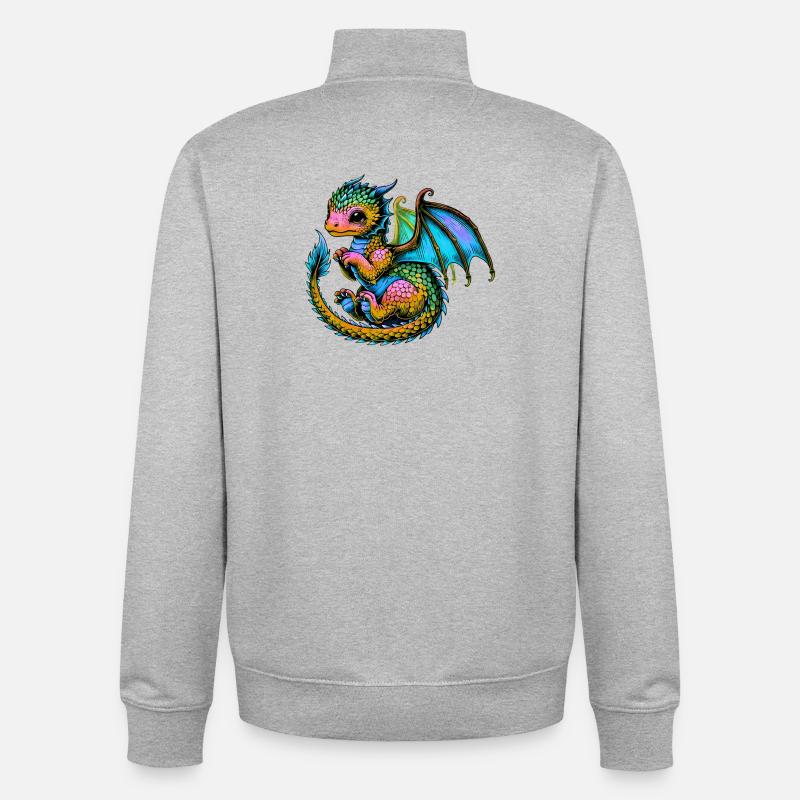 Drache - Unisex Organic Zip Sweatshirt von Stanley/Stella - Grau meliert