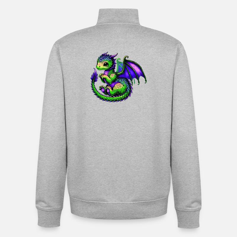 Dragon - Sweat zippé unisexe en coton bio Stanley/Stella - gris chiné