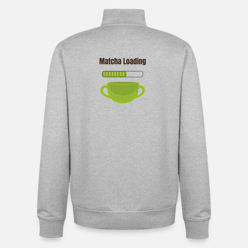 Matcha Loading - Unisex Organic Zip Sweatshirt von Stanley/Stella - Grau meliert