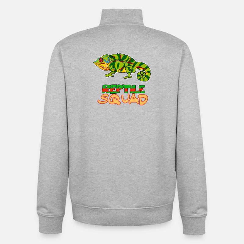 Reptile Squad Bunte Chamäleon-Kunst - Unisex Organic Zip Sweatshirt von Stanley/Stella - Grau meliert