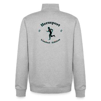 Hertz Sport - Sweat zippé unisexe en coton bio Stanley/Stella - gris chiné - Dos - AI Model Male 185 light (185cm)