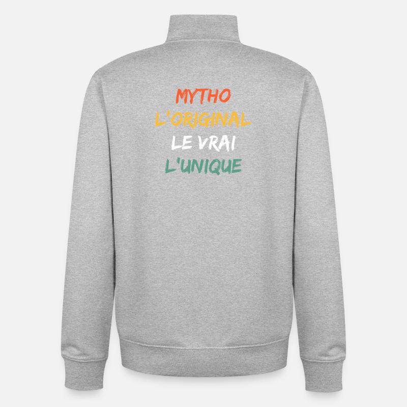 Mytho Original Le Vrai Unique - Sweat zippé unisexe en coton bio Stanley/Stella - gris chiné