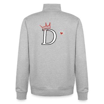 Herzkronen-Brief - Unisex Organic Zip Sweatshirt von Stanley/Stella - Grau meliert - Hinten - AI Model Male 185 light (185cm)