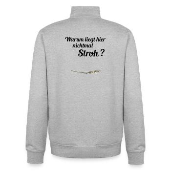 no straw - Unisex Organic Zip Sweatshirt by Stanley/Stella - heather grey - Back - AI Model Male 185 light (185cm)