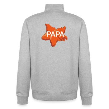 papa - Unisex Organic Zip Sweatshirt von Stanley/Stella - Grau meliert - Hinten - AI Model Male 185 light (185cm)