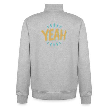 Yeah Burst Graphic Tee - Unisex Organic Zip Sweatshirt von Stanley/Stella - Grau meliert - Hinten - AI Model Male 185 light (185cm)