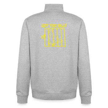 Bird in a cage – Got Too Silly - Unisex Organic Zip Sweatshirt by Stanley/Stella - heather grey - Back - AI Model Male 185 light (185cm)
