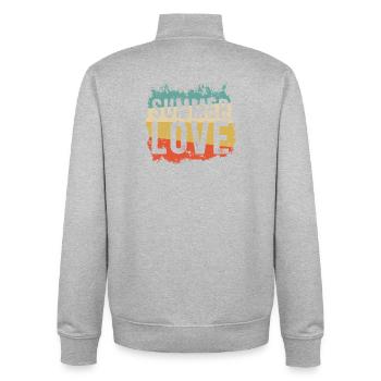 L’amour d’été dans le grunge rétro - Sweat zippé unisexe en coton bio Stanley/Stella - gris chiné - Dos - AI Model Male 185 light (185cm)