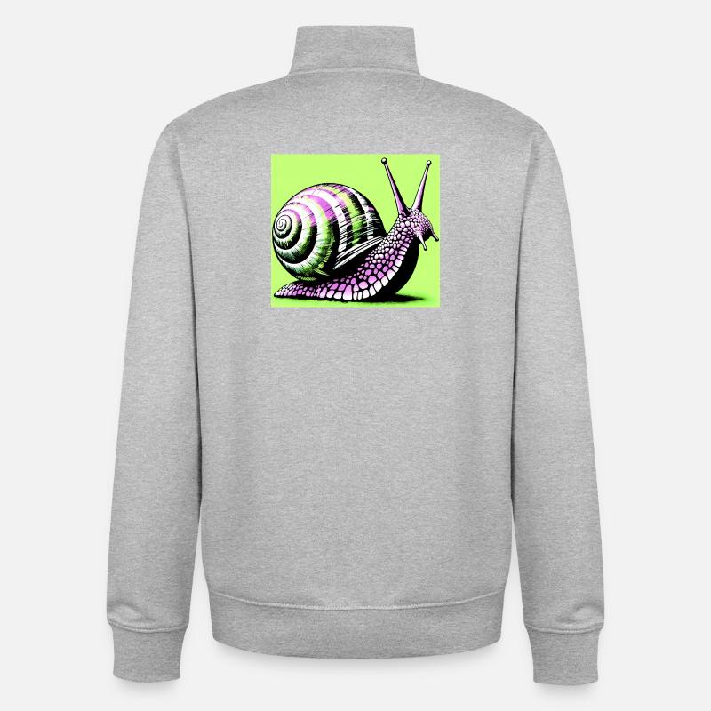 Snail - Unisex Organic Zip Sweatshirt by Stanley/Stella - heather grey