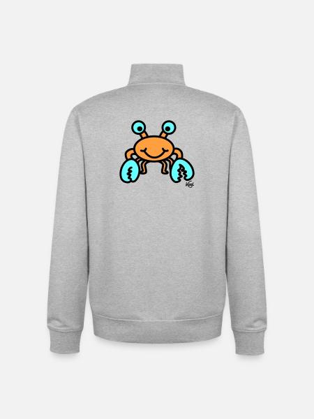Krebs groß - Unisex Organic Zip Sweatshirt von Stanley/Stella - Grau meliert