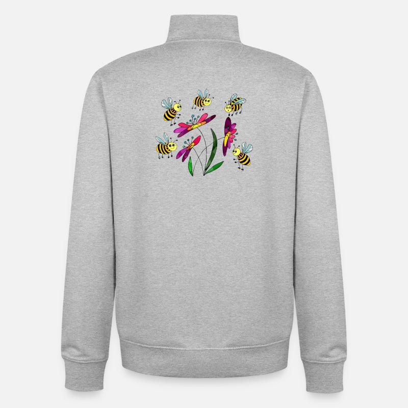 Insectes - Sweat zippé unisexe en coton bio Stanley/Stella - gris chiné