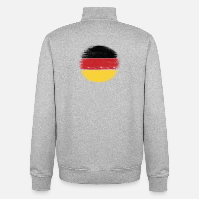Drapeau de l’Allemagne - Sweat zippé unisexe en coton bio Stanley/Stella - gris chiné