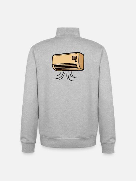 AC retro cartoon with paws - Unisex Organic Zip Sweatshirt by Stanley/Stella - heather grey