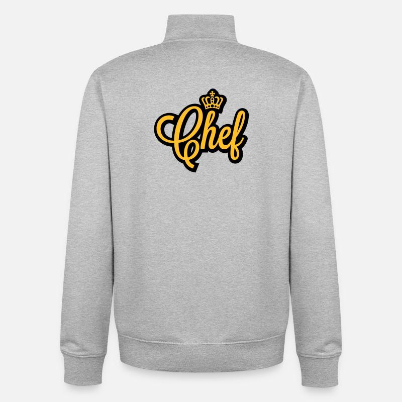 Chef | Crown | Krone - Sweat zippé unisexe en coton bio Stanley/Stella - gris chiné