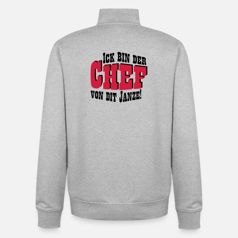 Chef von dit janze - Unisex Organic Zip Sweatshirt von Stanley/Stella - Grau meliert