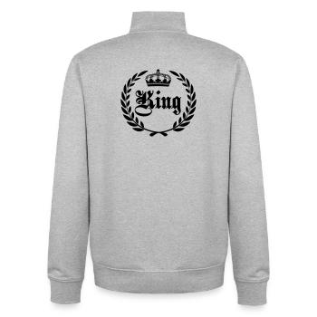 König - Unisex Organic Zip Sweatshirt von Stanley/Stella - Grau meliert - Hinten - AI Model Male 185 light (185cm)