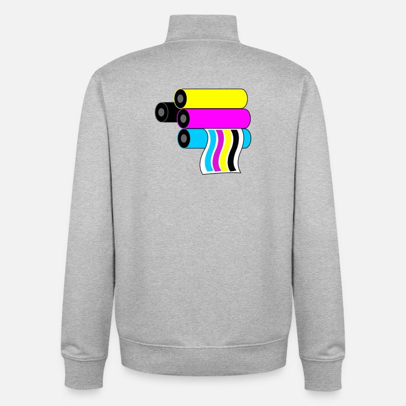 Impression du logo 3 - Sweat zippé unisexe en coton bio Stanley/Stella - gris chiné