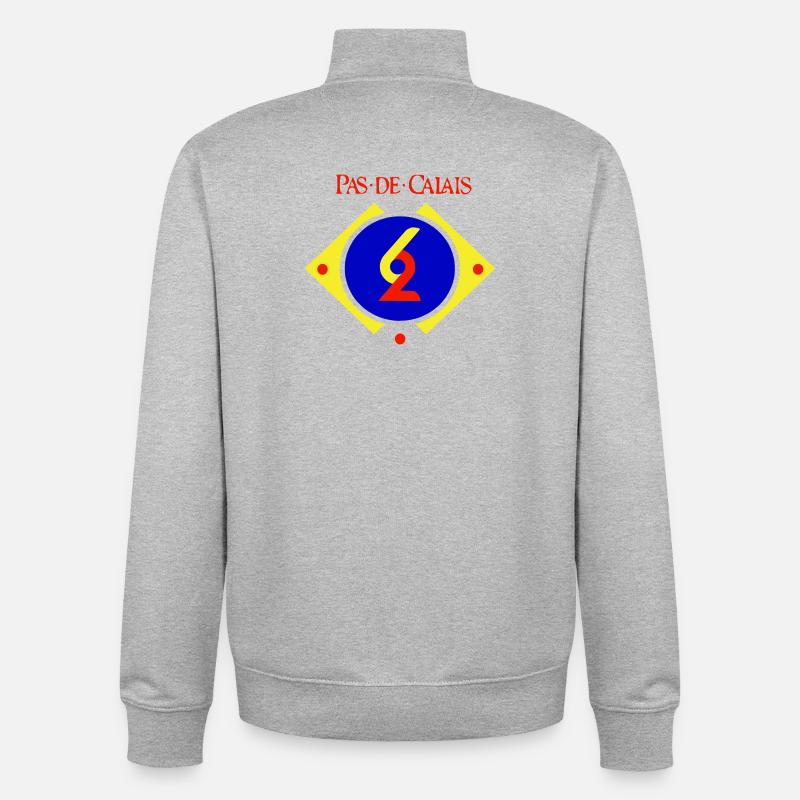 Pas de Calais - Sweat zippé unisexe en coton bio Stanley/Stella - gris chiné