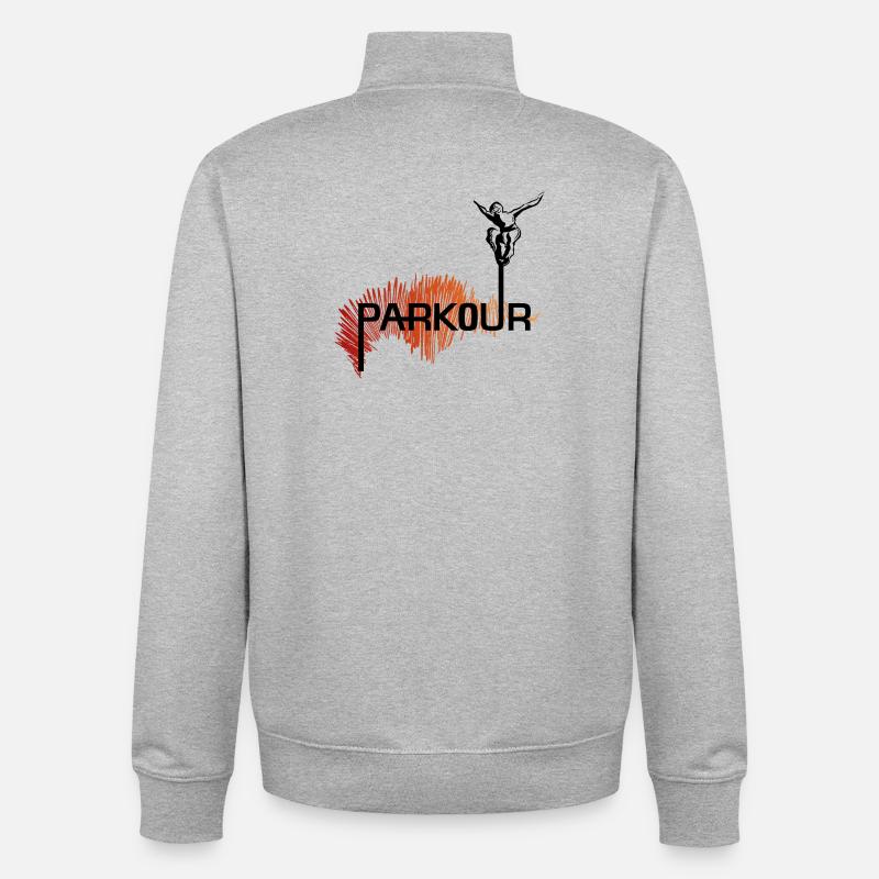 Parkour Ninja - couleur - Sweat zippé unisexe en coton bio Stanley/Stella - gris chiné