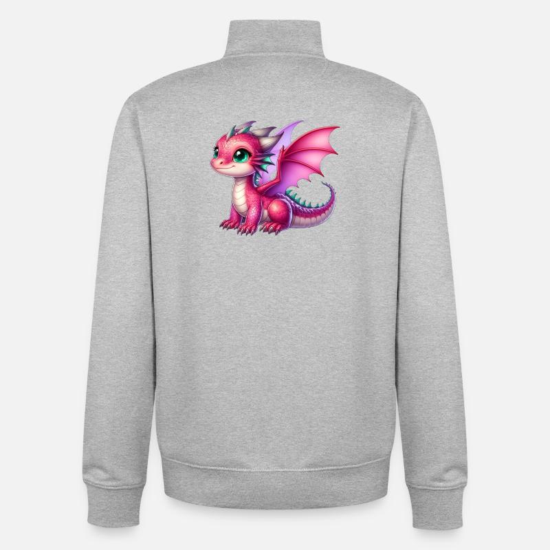 Drache - Unisex Organic Zip Sweatshirt von Stanley/Stella - Grau meliert