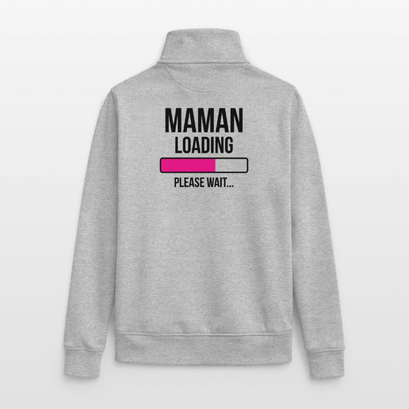 Maman loading... Please Wait - Future Mère Sweat zippé unisexe en coton bio Stanley/Stella