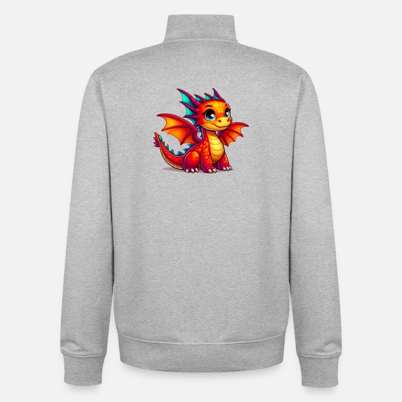 Drache - Unisex Organic Zip Sweatshirt von Stanley/Stella - Grau meliert