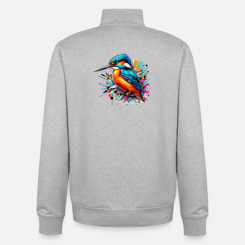 Eisvogel - Unisex Organic Zip Sweatshirt von Stanley/Stella - Grau meliert