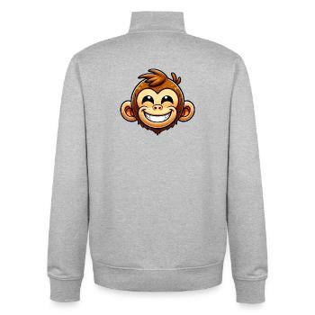 Affe - Unisex Organic Zip Sweatshirt von Stanley/Stella - Grau meliert - Hinten - AI Model Male 185 light (185cm)