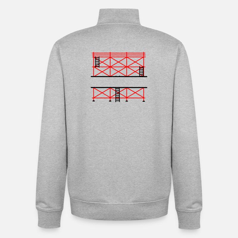 Bannière d’échafaudage pour constructeur d’échafaudages - Sweat zippé unisexe en coton bio Stanley/Stella - gris chiné