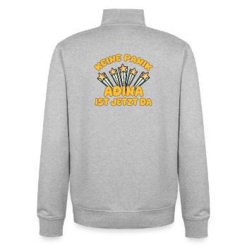 Geschenk für Adina - Unisex Organic Zip Sweatshirt von Stanley/Stella - Grau meliert - Hinten - AI Model Male 185 light (185cm)