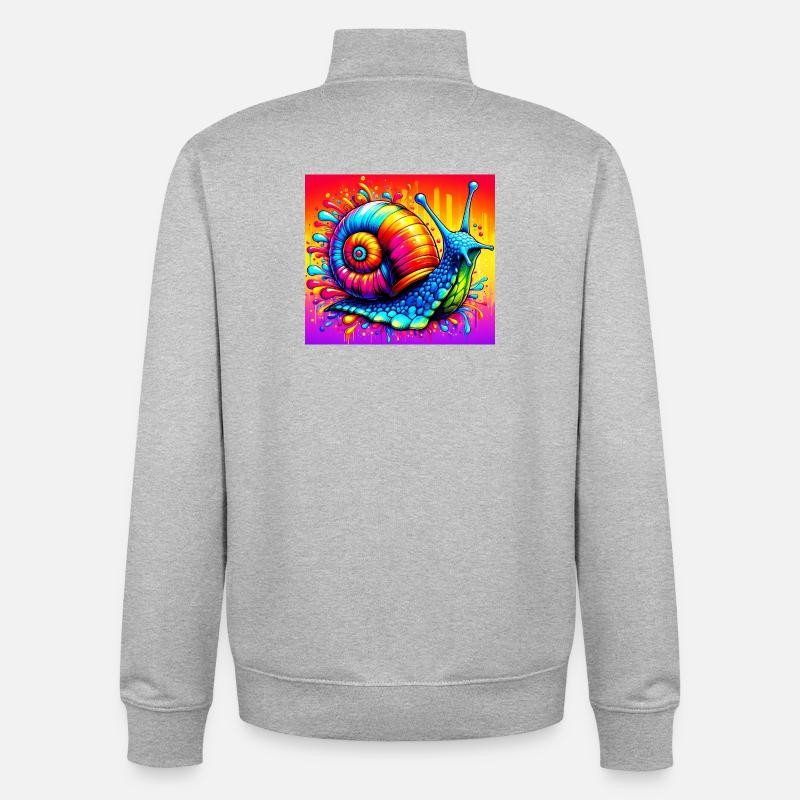 Escargot - Sweat zippé unisexe en coton bio Stanley/Stella - gris chiné