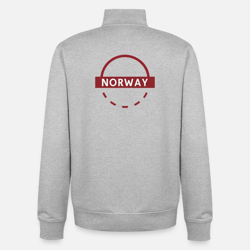 Norwegen Emblem Runder Ring - Unisex Organic Zip Sweatshirt von Stanley/Stella - Grau meliert