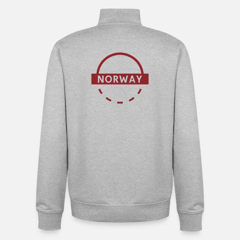 Emblème rond de la Norvège - Sweat zippé unisexe en coton bio Stanley/Stella - gris chiné
