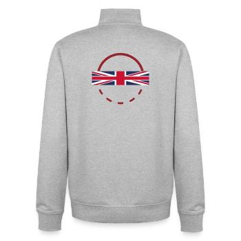 Union Jack Arc Emblem - Unisex Organic Zip Sweatshirt von Stanley/Stella - Grau meliert - Hinten - AI Model Male 185 light (185cm)