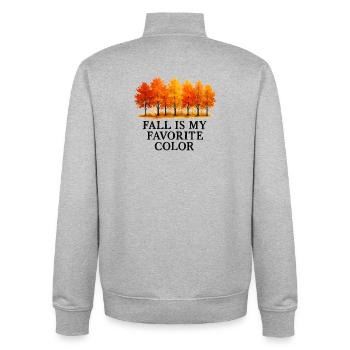 Der Herbst ist meine Lieblingsfarbe Herbstliebhabe - Unisex Organic Zip Sweatshirt von Stanley/Stella - Grau meliert - Hinten - AI Model Male 185 light (185cm)