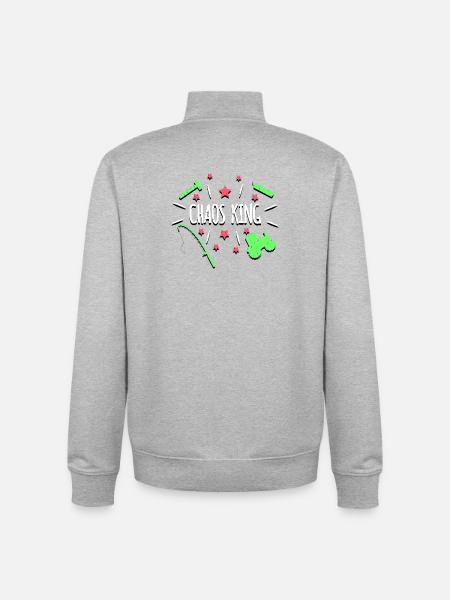 Chaos King - Unisex Organic Zip Sweatshirt by Stanley/Stella - heather grey