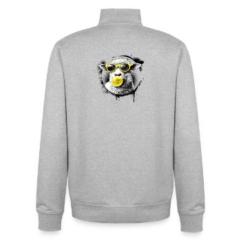 Pop Art Schaf – Halftone mit Neon Sonnenbrille - Unisex Organic Zip Sweatshirt von Stanley/Stella - Grau meliert - Hinten - AI Model Male 185 light (185cm)