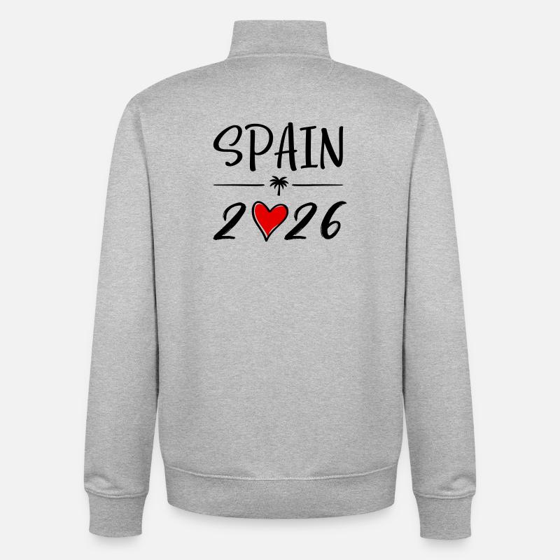 Espagne 2026 - Sweat zippé unisexe en coton bio Stanley/Stella - gris chiné
